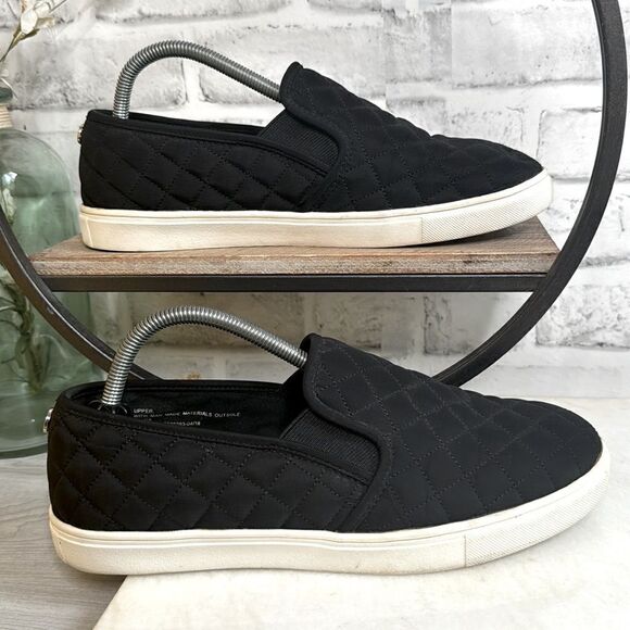 Mossimo Supply Black Quilted Slip On Sneakers Shoes Size 10 - Picture 1 of 7